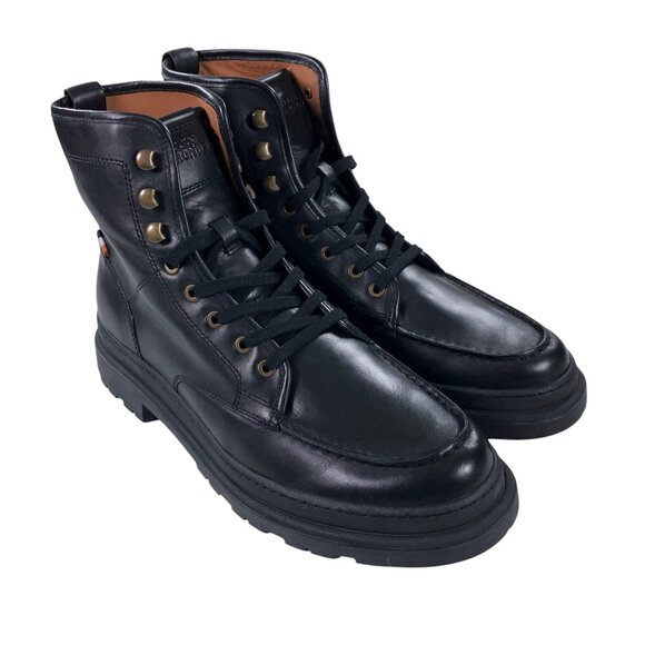 Allen Edmonds Sawyer Lace Up Boots Size 12 D Moc-Toe Weatherproof Black Leather - Picture 5 of 7